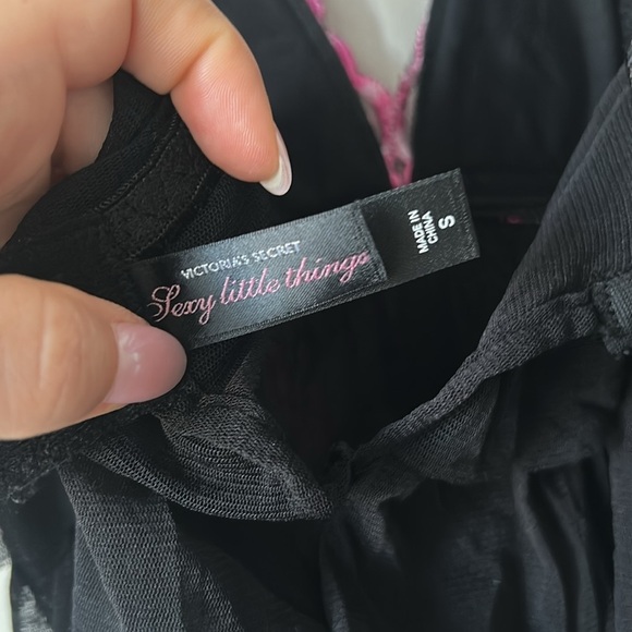 Sexy Little Things By Victoria's Secret Sequin Embroidered Floral Babydoll sz s - Picture 8 of 9